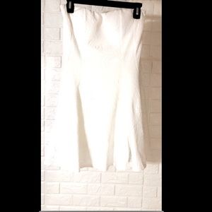 White strapless rose pattern Dress